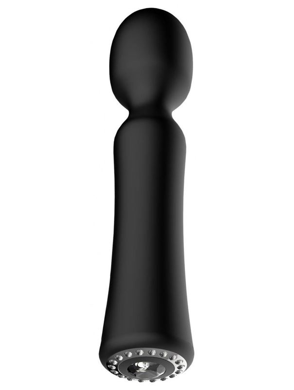 Черный универсальный массажер Wand Pearl - 20 см.