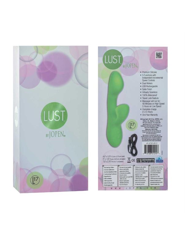 Зеленый вибратор Lust by JOPEN L17