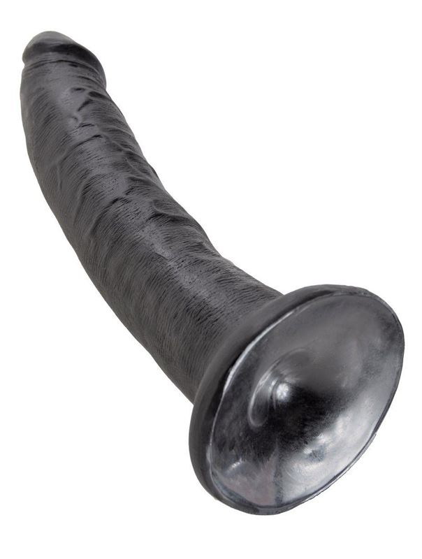 Чёрный фаллоимитатор с присоской 7" King Cock (17,8 см)
