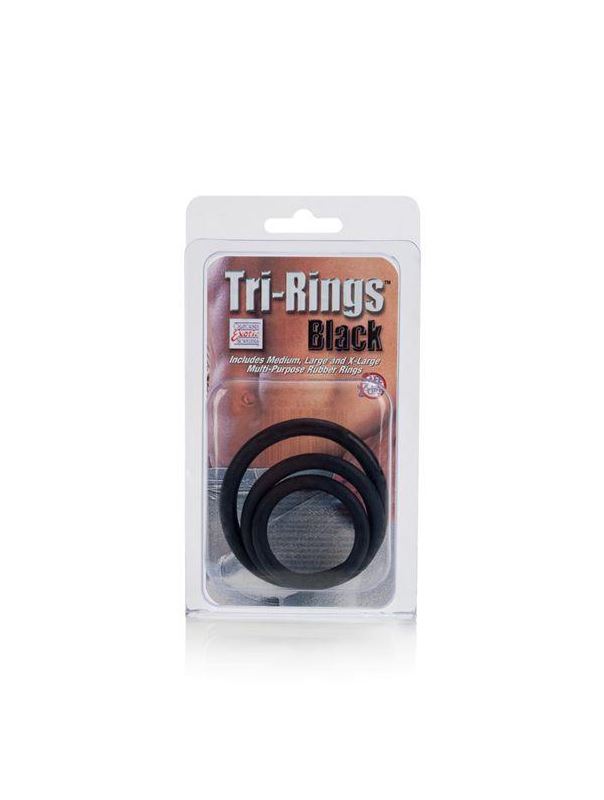 Набор чёрных эрекционных колец Tri-Ring