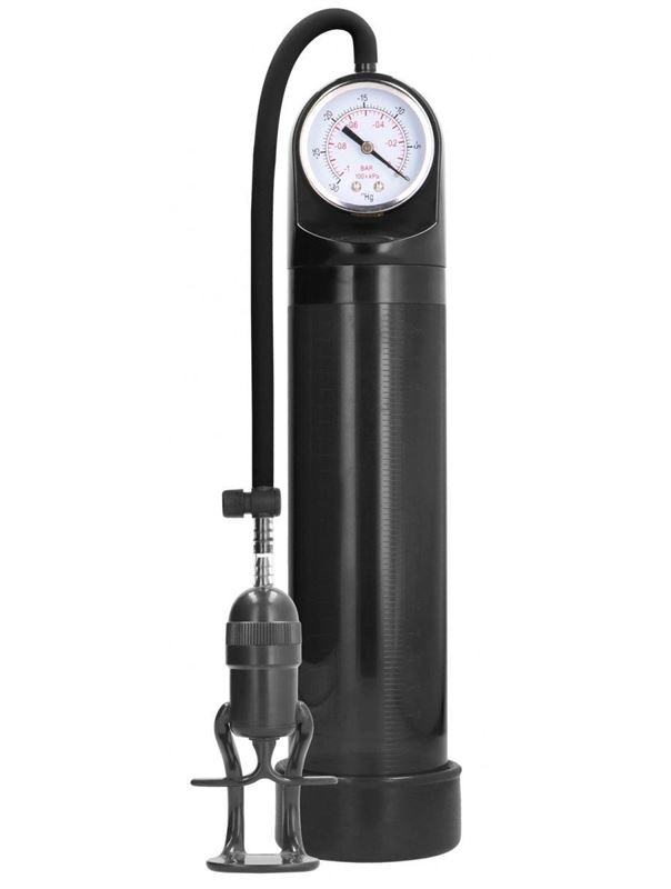 Черная вакуумная помпа с манометром Deluxe Pump With Advanced PSI Gauge