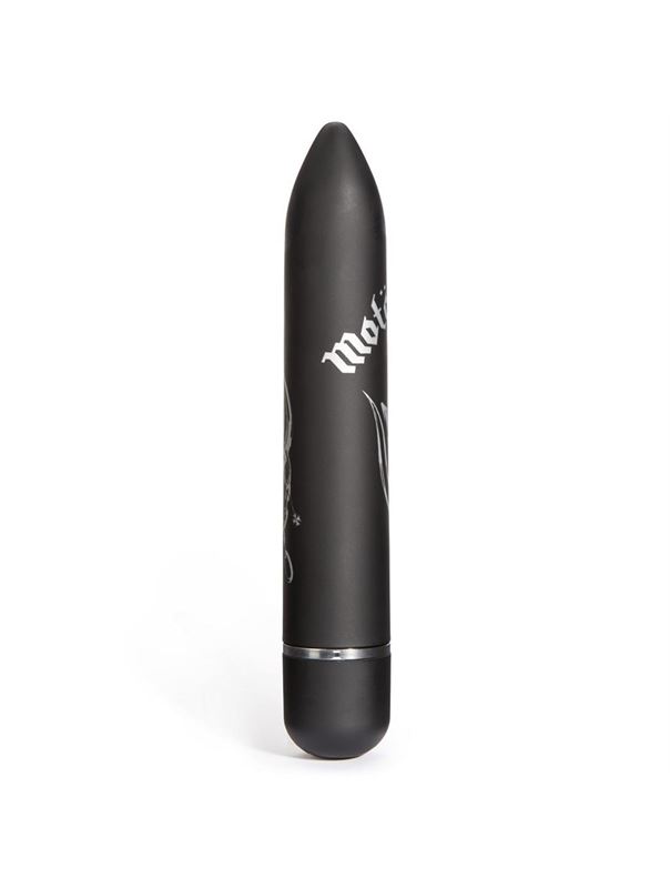 Чёрный вибратор с принтом Motorhead Ace of Spades 7 Function Power Vibrator - 18 см.