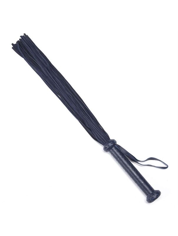 Тёмно-синий флоггер из кожи DARKER LIMITED COLLECTION FLOGGER - 66 см.