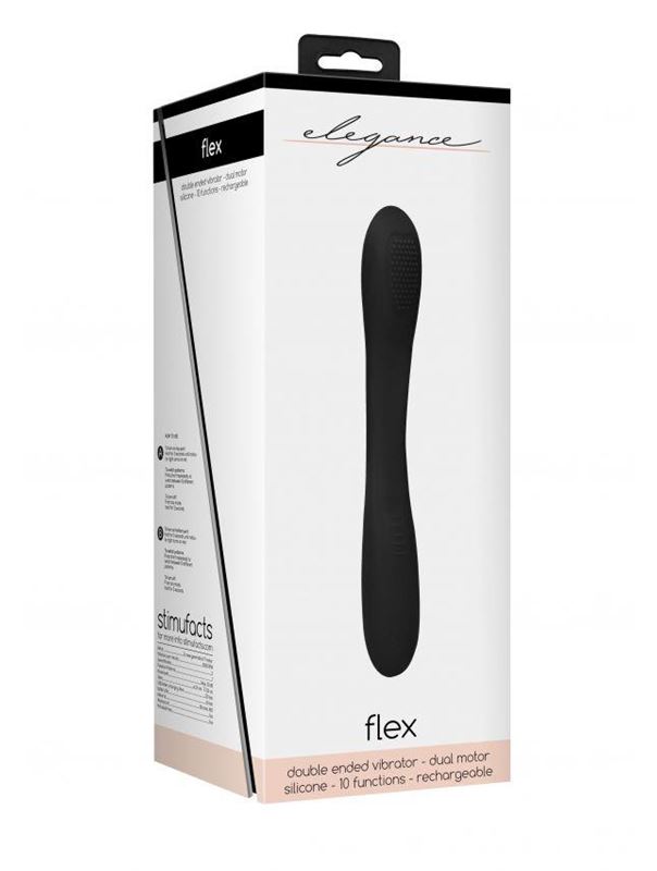 Черный двухсторонний вибратор Flex (21,5 см)