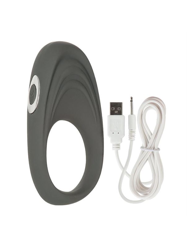 Серое виброкольцо Embrace pleasure rings