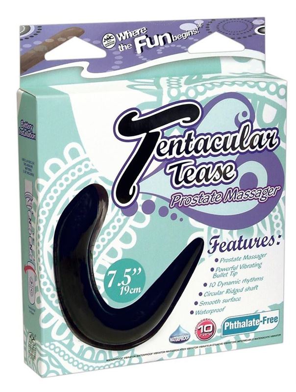 Чёрный вибростимулятор простаты Tentacular Tease