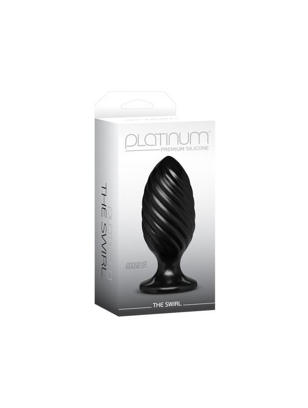 Чёрная анальная пробка Platinum Premium Silicone The Swirl (12,7 см)