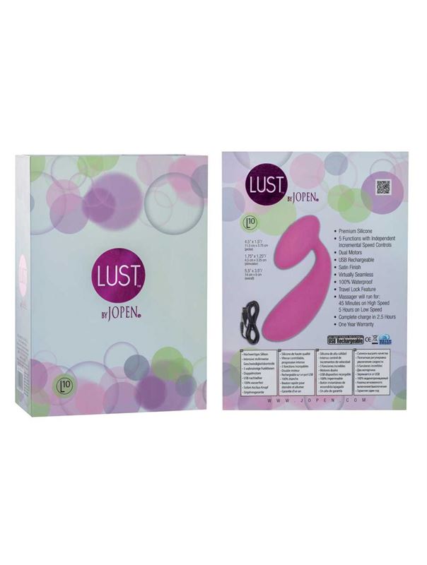 Розовый изогнутый вибратор Lust by JOPEN L10