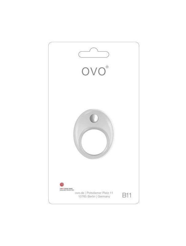 Эрекционное кольцо белое с вибрацией OVO B11