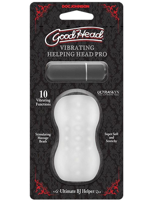 Прозрачный мастурбатор с вибропулей GoodHead Vibrating Helping Head Pro