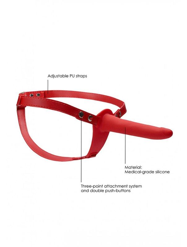 Красный страпон Adjustable на ремешках (15,5 см)