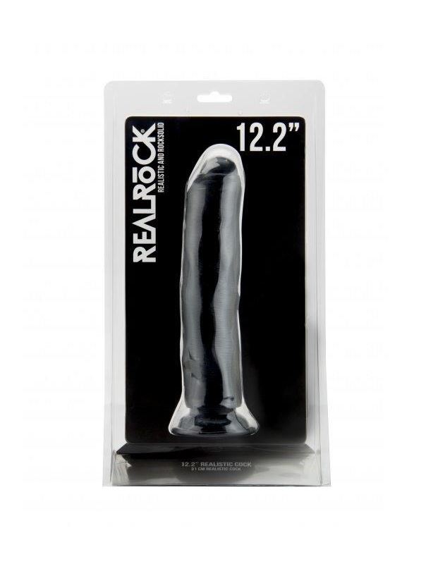 Чёрный фаллоимитатор Realistic Cock 12,2 Inch No Scrotum