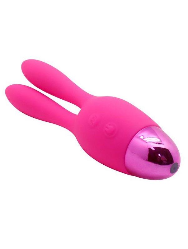 Розовый вибратор INDULGENCE Rechargeable Dream Bunny - 15 см.
