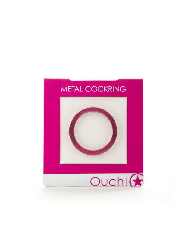 Розовое металлическое эрекционное кольцо Metal Cockring
