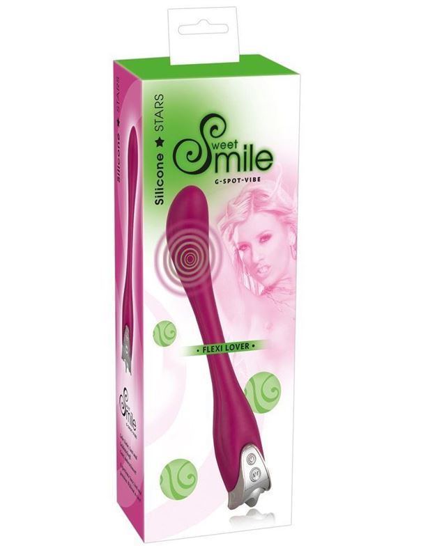 Розовый гнущийся вибратор Flexi Lover - 24 см.