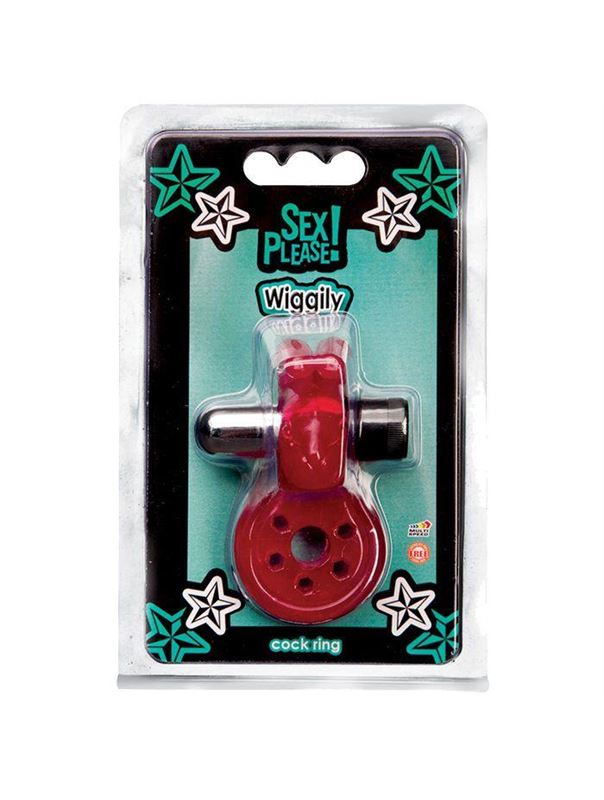 Эрекционное кольцо с вибрацией и стимулятором клитора Sex Please! Wiggily Vibrating Cock Ring