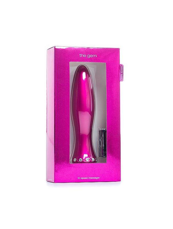 Вибратор-торпеда с кристалликами The Gem Pink - 16,6 см.