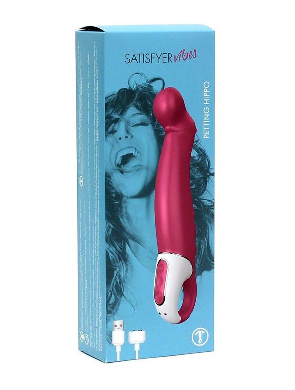 Вибратор Satisfyer - Petting Hippo с загнутым кончиком (22,9 см)