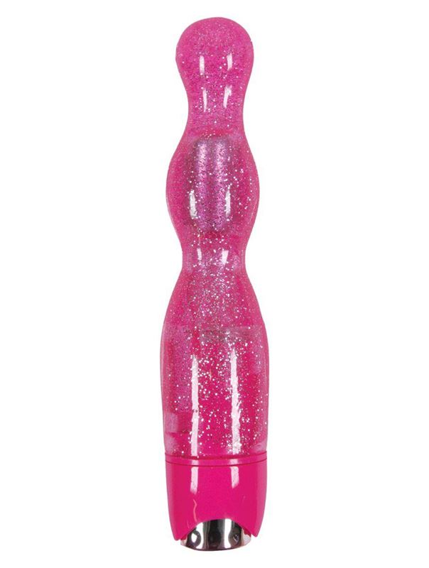Розовый вибромассажер-ёлочка Starlight Gems Libra Vibrating Massager - 17,7 см.