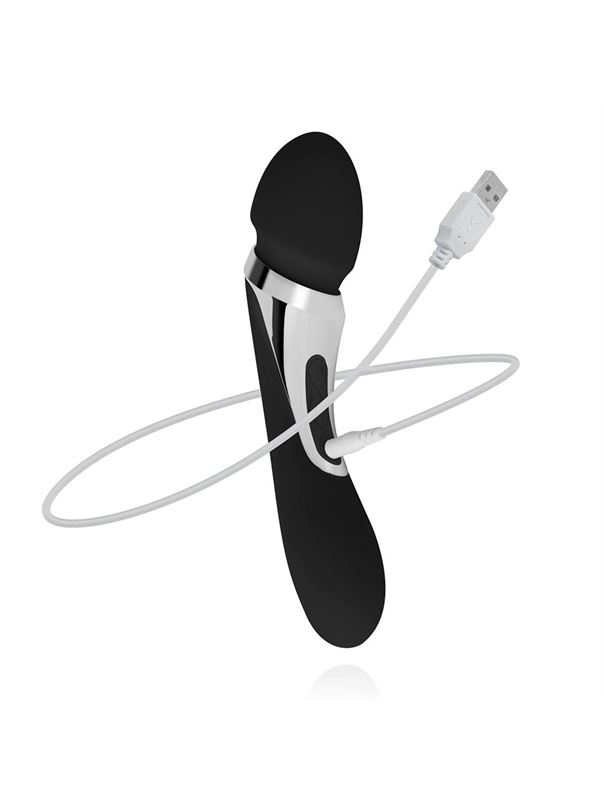 Черный двухсторонний вибромассажер Vibes Wand Vibrator - 22,5 см.