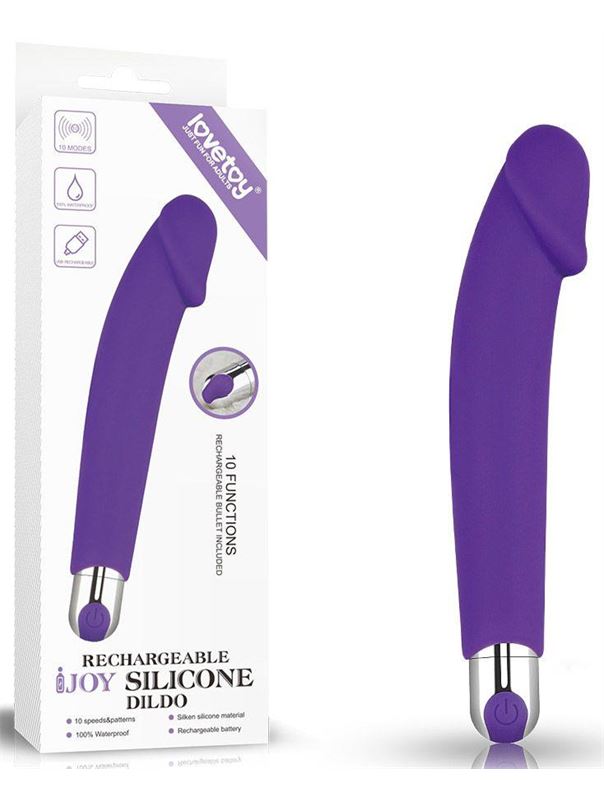 Фиолетовый вибратор Rechargeable IJOY Silicone Dildo (16,5 см)