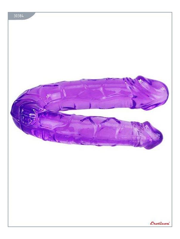 Фиолетовый двусторонний фаллоимитатор EROTICON - Double Dong (29,8 см)