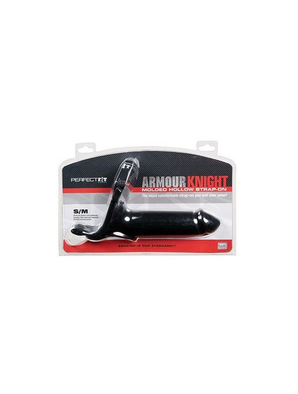 Чёрный фаллопротез Perfect Fit Armour Knight XL размера S/M - 17,8 см.