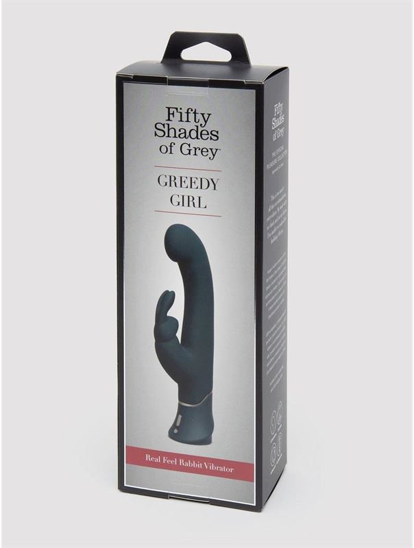 Темно-синий вибратор кролик Greedy Girl Real-Feel Rabbit Vibrator (25,4 см)