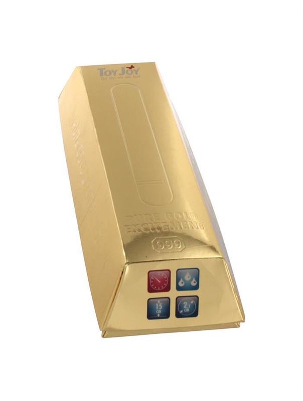 Золотистый вибратор Pure Gold Excitement Vibe Medium (15 см)