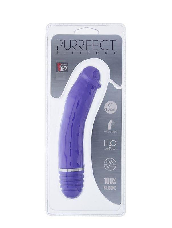 Фиолетовый вибратор-реалистик PURRFECT SILICONE VIBRATOR 6INCH PURPLE