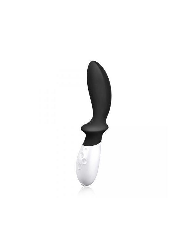 Графитовый перезаряжаемый вибростимулятор простаты Loki Obsidian Black - 19,6 см.