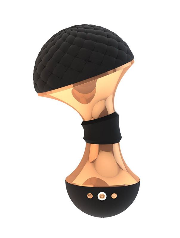 Черный вибромассажёр Enoki - 12,5 см.