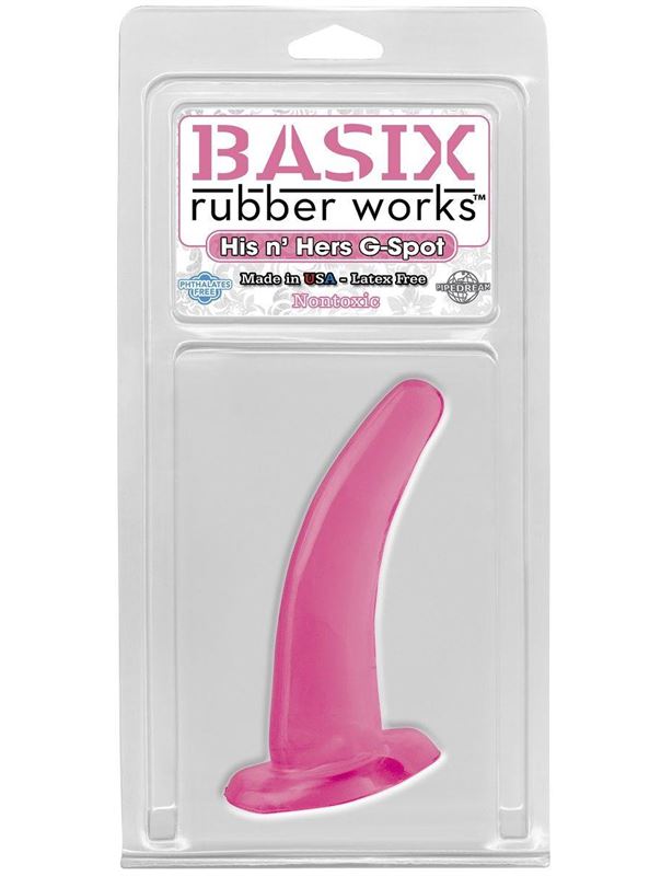 Розовая изогнутая анальная пробка His and Hers G-Spot - 12,4 см.