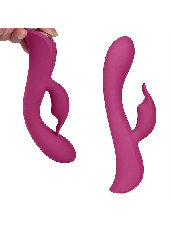Бордовый вибромассажер-кролик 5" Silicone Bunny Love (19,1 см)