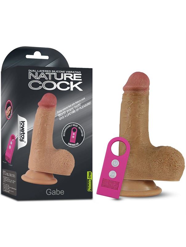 Кофейный вибратор Nature Cock Gabe 6 с голосовым приёмником (15 см)