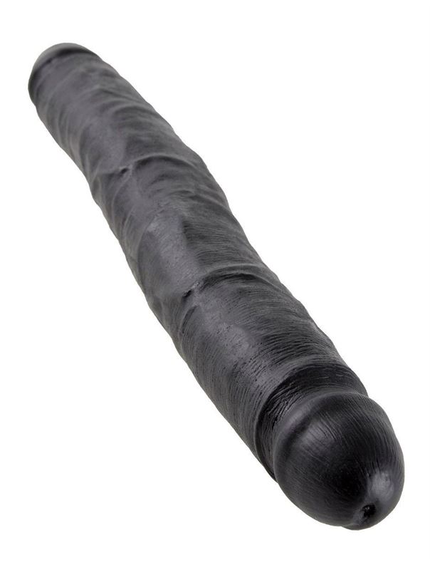 Чёрный двусторонний фаллоимитатор 12" Slim Double Dildo (31,4 см)