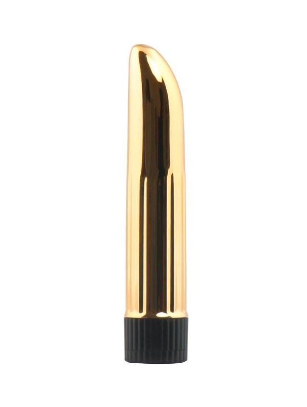 Золотистый многоскоростной вибратор Lady Finger (12 см)