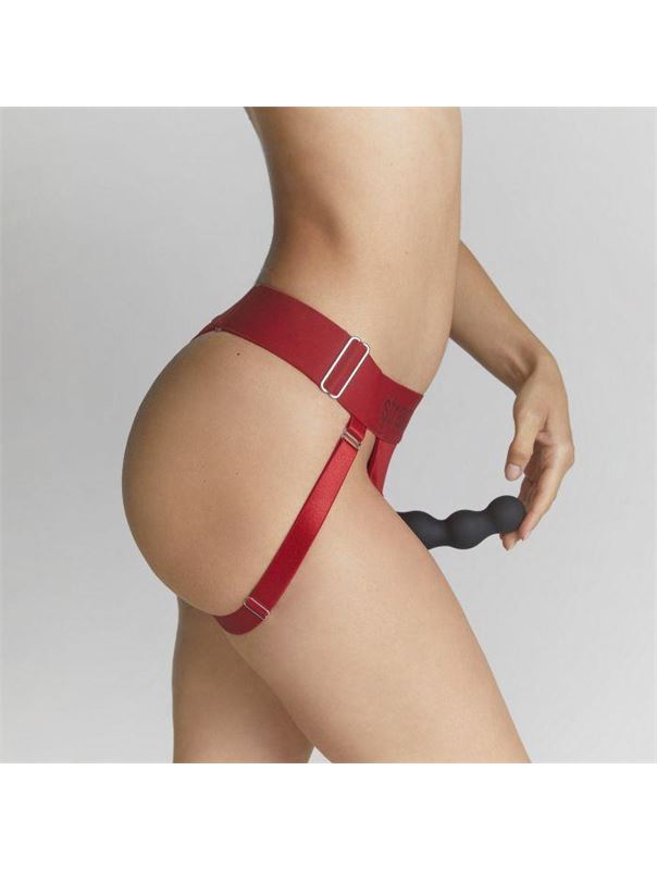 Красные трусики для фиксации насадок Strap-on-me Harness Lingerie Unique