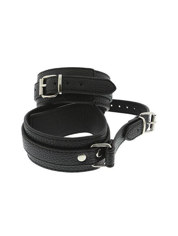 Черные оковы ANKLE CUFFS WITH CONNECTION STRAP