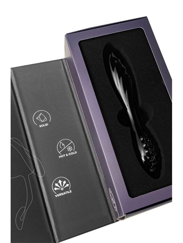 Черный двусторонний фаллоимитатор Dazzling Crystal 1 (18,5 см)