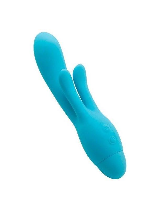 Голубой вибратор INDULGENCE Frolic Bunny (18,5 см)