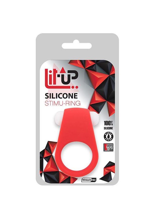 Красное эрекционное кольцо LIT-UP SILICONE STIMU RING 4