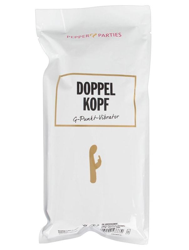 Бирюзовый вибратор кролик Doppelkopf (22 см)