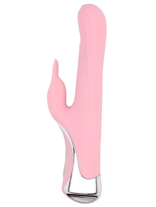 Нежно-розовый вибратор кролик Rotating Missile Bunny (24 см)