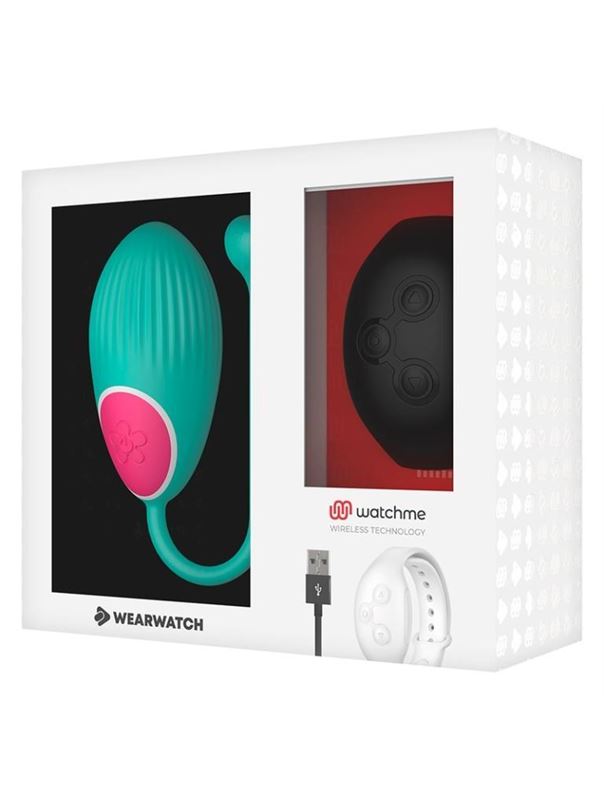 Зеленое виброяйцо с черным пультом-часами Wearwatch Egg Wireless Watchme