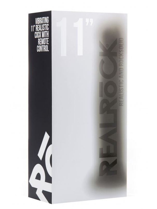 Чёрный вибратор-реалистик Vibrating Realistic Cock 11 - 27,5 см.