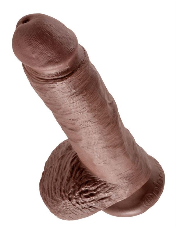 Коричневый фаллоимитатор 8" Cock with Balls (21,3 см)