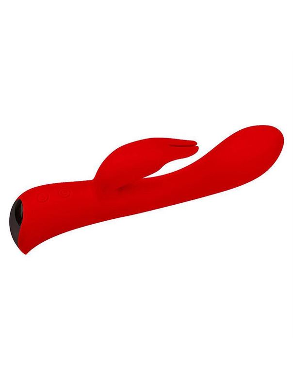 Красный вибромассажер кролик 5" Silicone Bunny Love (19,1 см)