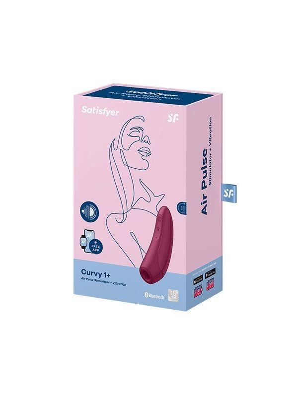 Бордовый вакуум-волновой стимулятор Satisfyer Curvy 1+
