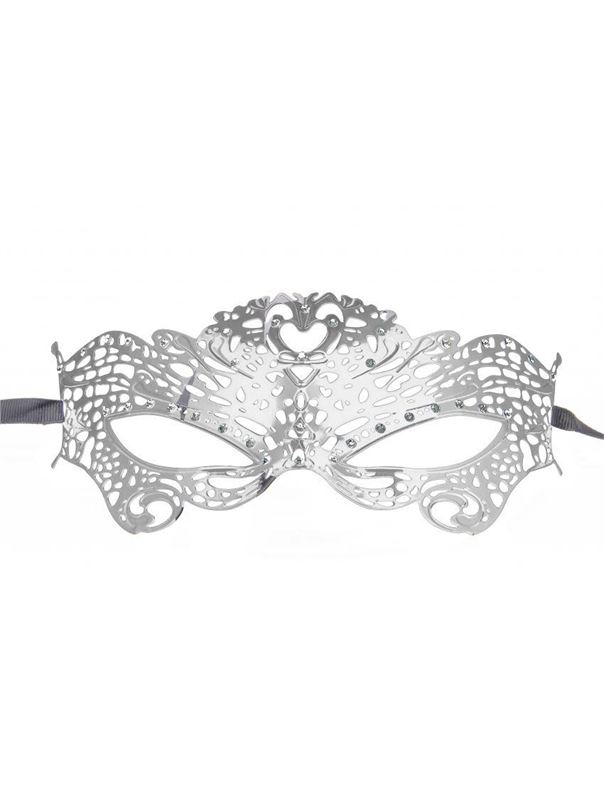 Серебристая металлическая маска Butterfly Masquerade Mask